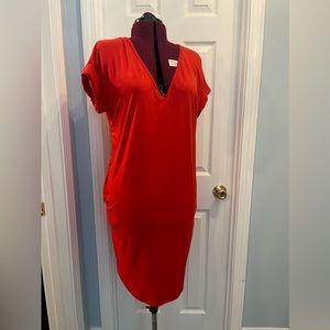INSANELY SOFT t shirt style casual red dress with pockets